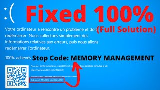 Stop Code Memory Management Error in Operating System Windows 10 /11 in Hindi